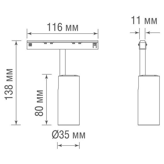 Donolux DL20604WW5B Led светильник Slim Line,  Alpha, DC 48В 5Вт, D35xL80 мм, 360Лм, 36°, 3000К, недиммируемый, IP20, Ra>90, черный, изображение 5
