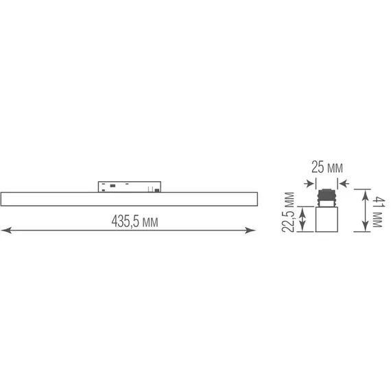 Donolux DL20352WW8B Led светильник для Round Line, Eye, DC 48В 8Вт, L435,5xW25xH22,5 мм, 637Лм, 30°, 3000К, изображение 5