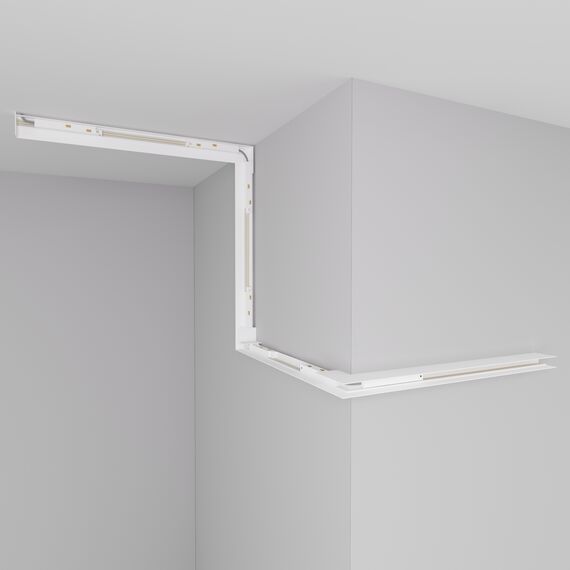 Donolux Connector 90 W Токопроводящий угловой соединитель для подвесного/накладного/встраиваемого шинопровода, провод 5 см, белый, изображение 2