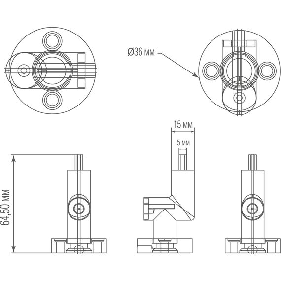 Donolux Inner Connector DL20651 B Токопроводящий угловой соединитель (со стены на потолок) для светильника DL20651, DC24В, D36xL53,5xH40,5 мм, черный, изображение 4