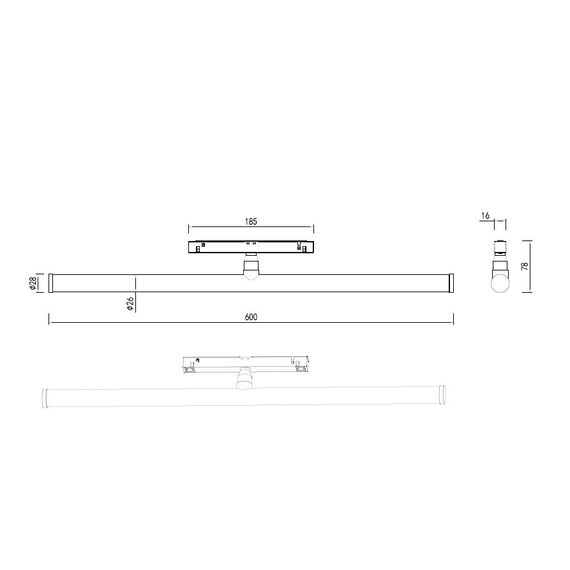 Donolux DL20302NW16B Светильник для SPACE-Track system 16Вт, D25xL600xH80 мм, 1280Лм, 120°, 4000К, диммируемый 0-10В, Ra >90, черный, изображение 6