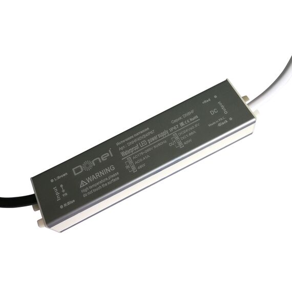Donolux DNHF40V24IP67 Блок питания для светодиодной ленты 40Вт,DC24В,1.66А, IP67, 140x30x20мм, изображение 3