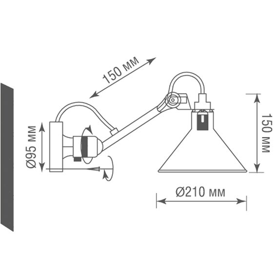 Donolux DL20653W1ABlack Бра, 1хЕ14 40W, изображение 3