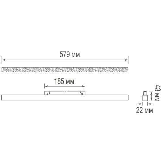 Donolux DL20293TW25BTuya Светодиодный светильник Line для SPACE Track system 25Вт, L579мм, 930Лм, 120°, 3000К-6000K, управление Tuya Bluetooth, Ra >90, черный, изображение 3