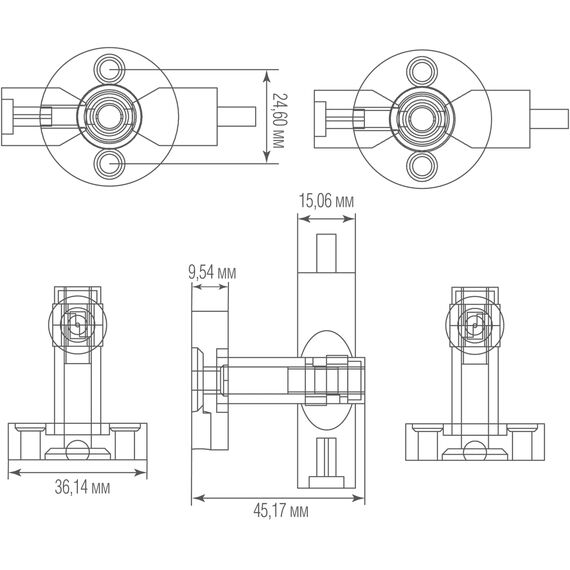 Donolux L Connector DL20651 W 15-180 Токопроводящий угловой соединитель (поворотный, 15-180°) для светильника DL20651, DC24В, D36xL53,5xH40,5 мм, белый, изображение 2