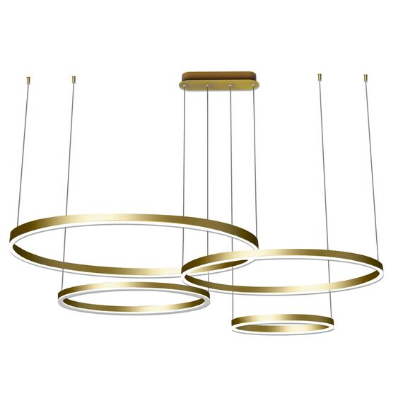 Kink Light 08204,33P(3000K) Подвес Тор матовое золото w150*100 (d40+60+80+100) h150 Led 168W (3000K) диммируемый с пультом ДУ