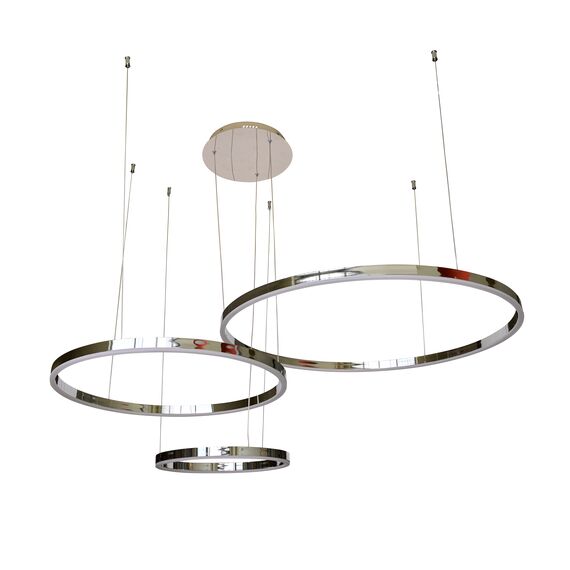 Kink Light 08223,02PA(4000K) Подвес диммируемый Тор хром w133.5*95(d80+60+40) h150 Led 110W (4000k), с пультом ДУ