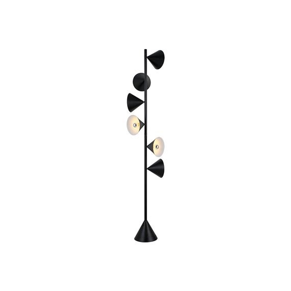 Kink Light 08480-F,19 Торшер Эвелин черный d30 h165 E14 6*4W
