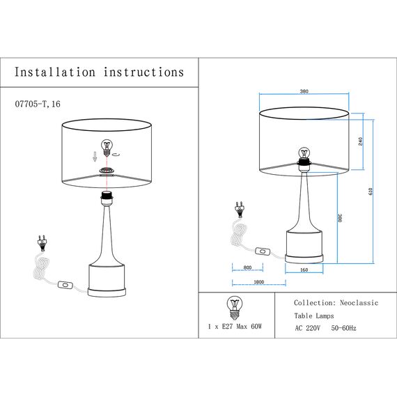 Kink Light 07705-T,16-20(16) Настольная лампа Хайли серый/бронза d38 h64 E27 1*40W, изображение 2
