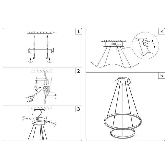 Kink Light 08219,19A(4000K) Подвес диммируемый Тор черный d60+40 h150 Led 60W (4000K) с пультом ДУ, изображение 4