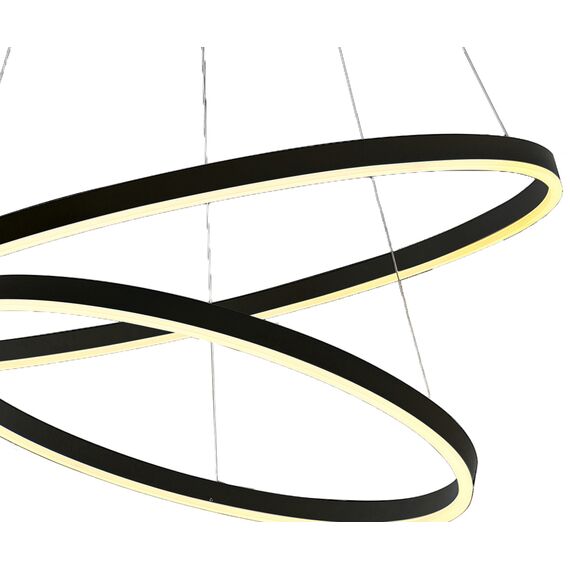 Kink Light 08220,19A(4000K) Подвес диммируемый Тор черный d80+60 h150 Led 86W (4000K), изображение 3