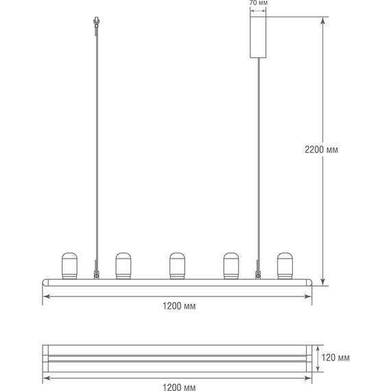 Donolux DL20711WW20W5 Grey Подвес, 20Вт (LED 5x0,5Вт+светодиодная лента 17,5Вт), серый, изображение 6