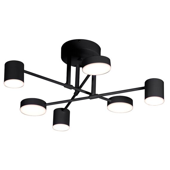 Kink Light 07649-6D,19(3000K) Люстра диммируемая Мекли черный d57 h25 Led 3*12W+3*16W (3000К) с пультом ДУ
