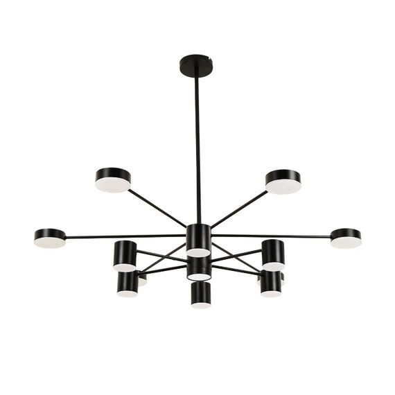Kink Light 07649-13D,19 Люстра диммируемая Мекли черный d80 h67 Led 7*12W+6*16W (4000K) с пультом ДУ