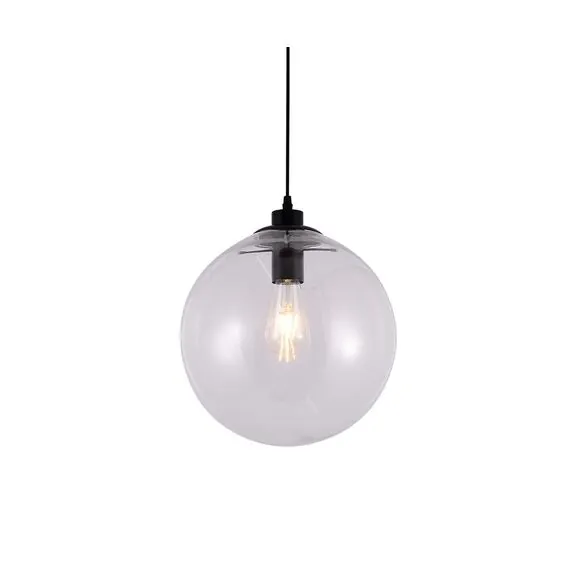 Kink Light 07562-20,21 Подвес Меркурий прозрачный (с черными креплениями и проводом) d20 h200 E27 1*40W