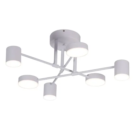 Kink Light 07649-6D,01(4000K) Люстра диммируемая Мекли белый d57 h25 Led 3*12W+3*16W (4000К) с пультом ДУ