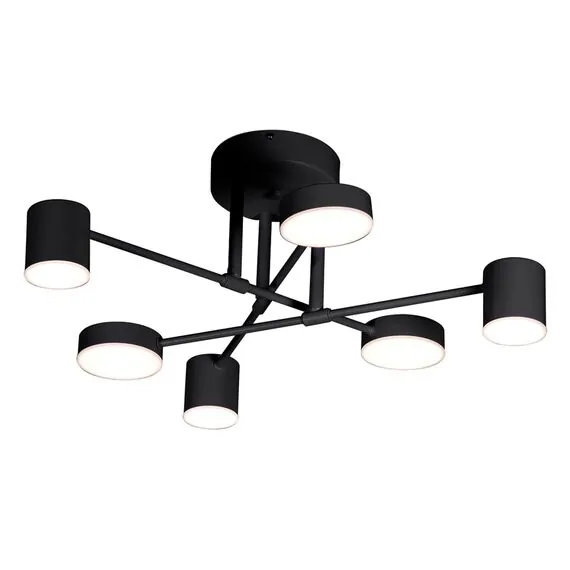 Kink Light 07649-6D,19(4000K) Люстра диммируемая Мекли черный d57 h25 Led 3*12W+3*16W (4000К) с пультом ДУ