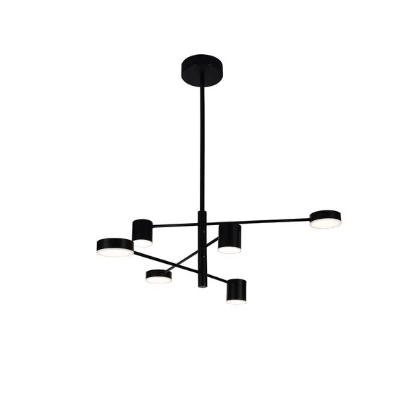 Kink Light 07650-6D,19(4000K) Люстра диммируемая Мекли черный d90 h81 Led 3*12W+3*16W (4000К) с пультом ДУ