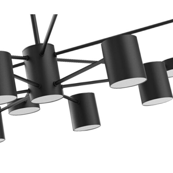 Kink Light 07649-13D,19 Люстра диммируемая Мекли черный d80 h67 Led 7*12W+6*16W (4000K) с пультом ДУ, изображение 2