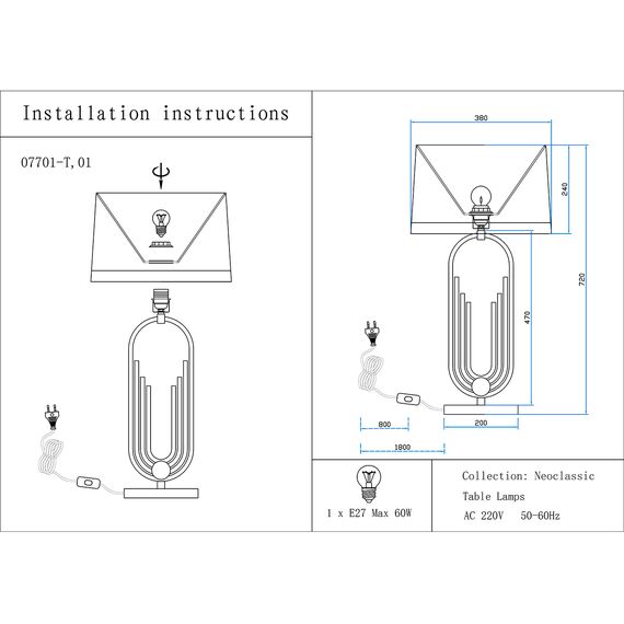 Kink Light 07701-T,20(01) Настольная лампа Лорея бронза/белый d38 h76 E27 1*40W, изображение 2