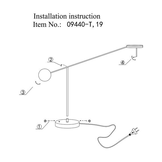 Kink Light 09440-T,19(3000K) Настольная лампа Некси черный d21 L91 h50 Led 6W (3000K), изображение 2
