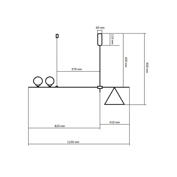 Kink Light 07620-2+1,19 Люстра Пулл черный L123 h60 G4 2*5W+E27 1*40W (лампы G4 в комплекте), изображение 4