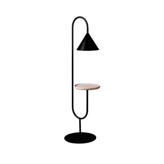 Kink Light 07053-F,19 Торшер Дион черный d31 h151 E27 1*40W с беспроводной зарядкой