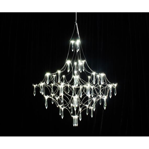 Kink Light 07881-60,02(21) Люстра диммируемая Галанта хром d60 h190 Led 34*0,5W (3000-6000K) с пультом ДУ