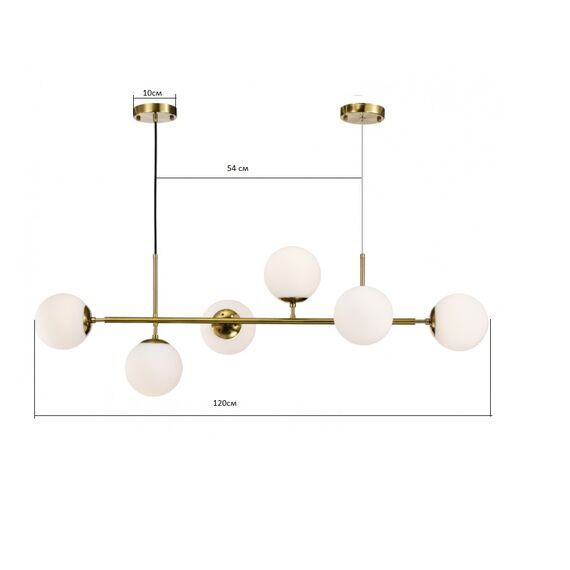 Kink Light 07622-6,20-01 Люстра Ирда бронза w120*35 h140 E27 6*40w (белые плафоны), изображение 2