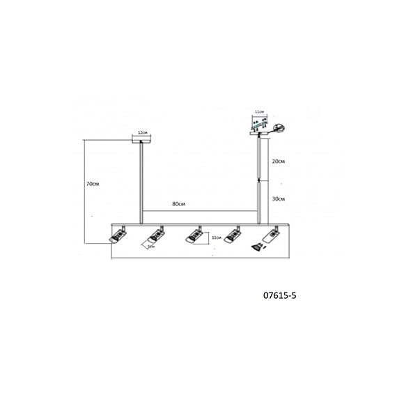 Kink Light 07615-5,19 Люстра Кайко черный w120*15 h70 GU10 5*10W, изображение 3