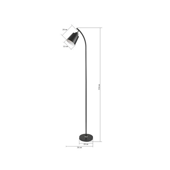 Kink Light 08082-F,19 Торшер Дейми черный w30*20 h158 E27 1*40W, изображение 2