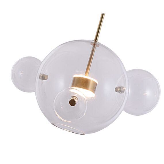 Kink Light 07545-4,21(36) Подвес Галла прозрачный (цвет корпуса латунь) w40*45 h200 Led 14W (3000К), изображение 3
