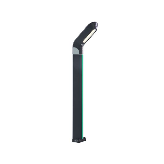 Kink Light 09200-F,16(07) Светильник уличный серый с солнечной батареей w10*24 h80 Led 10W (3000K) Декоративная подсветка зеленая.