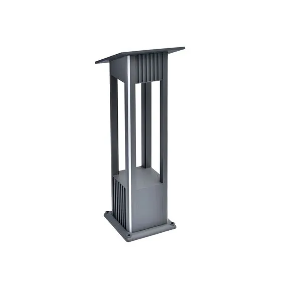 Kink Light 09206-F,16(07) Светильник уличный серый с солнечной батареей w20*20 h80 Led 8W (4000K) Декоративная подсветка зеленая.