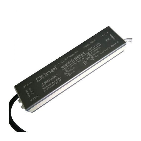 Donolux DNHF75V24IP67 Блок питания для светодиодной ленты 75Вт,DC24В,3.12А, IP67