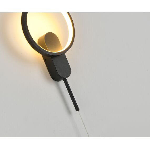 Kink Light 2204,19 Настенный светильник Адис черный d20 h53-152 Led 12W+5W (3000K), изображение 2