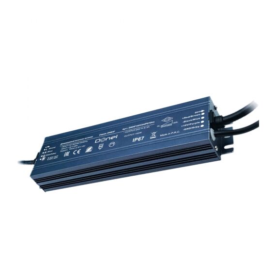 Donolux DNHF150V24IP67Dim Блок питания,150Вт,DC24В,6.25А, IP67,диммируемый Triac/0-10v
