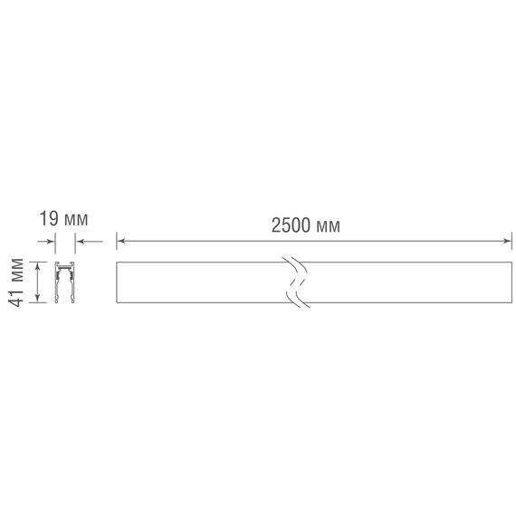Donolux DLS2500CW Шинопровод Slim Line, накладной/подвесной/встраиваемый, DC 48 В, L2500xW18,6xH41мм, белый, без заглушек, без провода, изображение 4