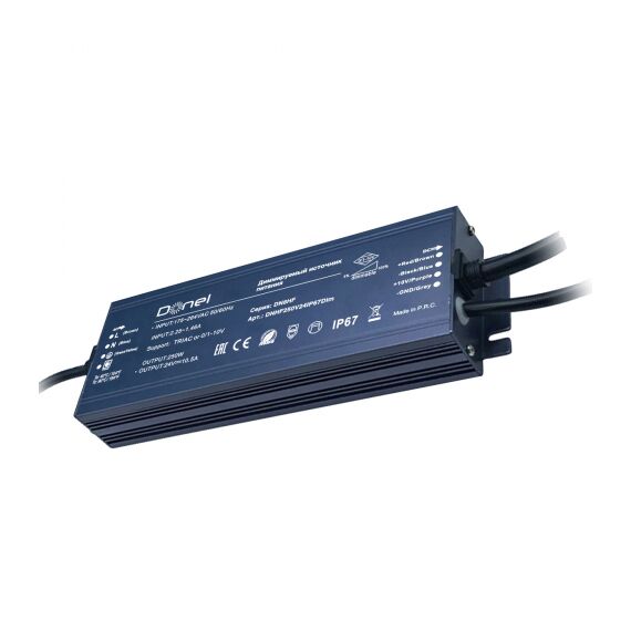 Donolux DNHF250V24IP67Dim Блок питания,250Вт,DC24В,10.42А, IP67,,диммируемый Triac/0-10v