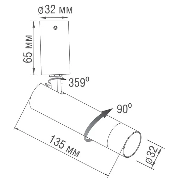 Donolux DL20232C5W1B Светильник накладной, 5W, черный, изображение 5