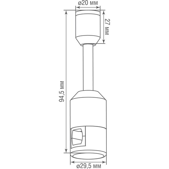 Donolux Single Stand B DL20224 Donolux Magnet Modular System «CODE 1.2», стойка с одиночным фиксатором, H95 мм,  черный, изображение 4