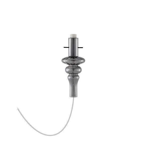 Donolux Glass DL20751 Smoky Brushed black Декоративный стеклянный элемент дымчатый CASCATA, D105xH250 мм, с патроном 1хЕ14 40Вт макс. (шлифованный черный напатронник, металл), прозрачный провод 2000 мм, изображение 3