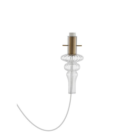 Donolux Glass DL20751 Clear Brass Декоративный стеклянный элемент прозрачный CASCATA, D105xH250 мм, с патроном 1хЕ14 40Вт макс. (латунный напатронник, металл), прозрачный провод 2000 мм, изображение 3