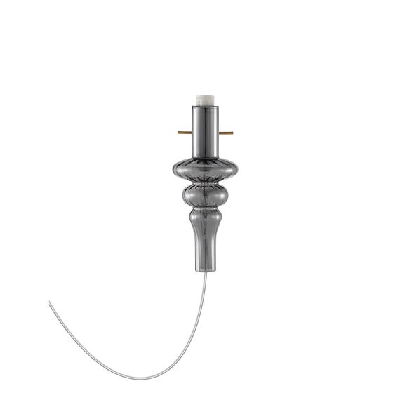 Donolux Glass DL20751 Smoky Brass Декоративный стеклянный элемент дымчатый CASCATA, D105xH250 мм, с патроном 1хЕ14 40Вт макс. (латунный напатронник, металл), прозрачный провод 2000 мм, изображение 3