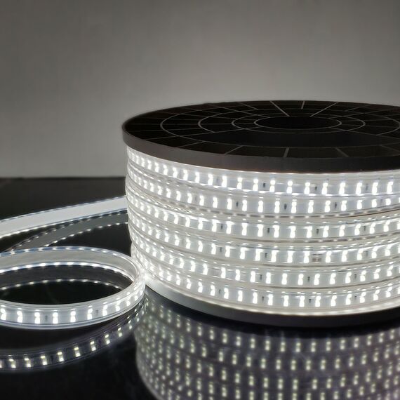 Elektrostandard a053653 LS011 220V Лента светодиодная Premium 220V 18W 180Led 2835 IP65, 6500K холодный белый, 50 м, двухрядная, изображение 2
