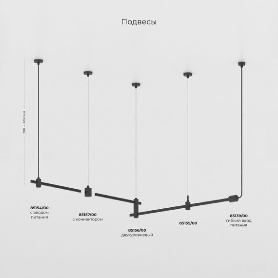 Elektrostandard a065428 85138/00 Шинопровод с тросовыми креплениями Round (черный) (800?) Esthetic Magnetic, изображение 9
