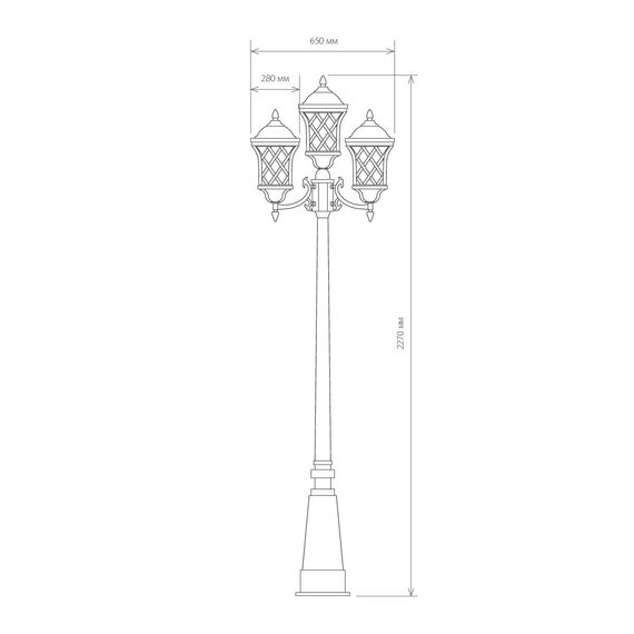Elektrostandard a025298 Cassiopeya F/3 Светильник садово-парковый черное золото, изображение 2