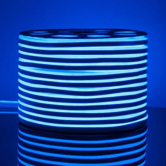 Elektrostandard a040594 LS001 220V Лента светодиодная Гибкий неон 9.6W 120Led 2835 IP67 односторонний синий, 50 м, изображение 3