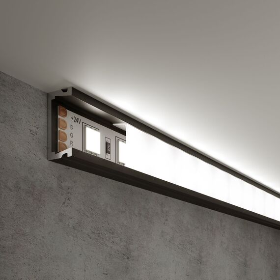 Elektrostandard a053619 LL-2-ALP006 Накладной алюминиевый профиль черный/белый для LED ленты (под ленту до 11mm), изображение 3