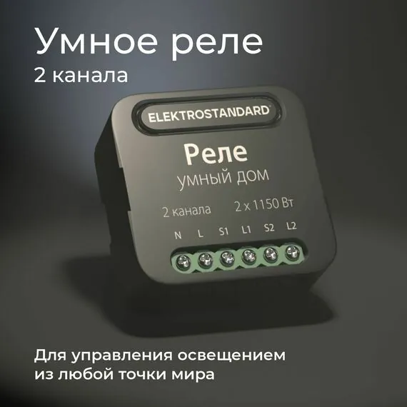 Elektrostandard a059326 76007/00 Реле Умный дом черный 2 канала * 1150W, изображение 2